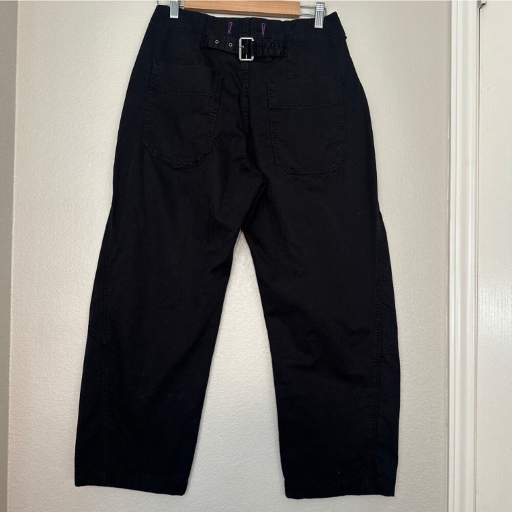 PILCRO Pants Barrel Jeans THE ARIN Buckle Back Black Linen Cotton Size 29 - Picture 7 of 16